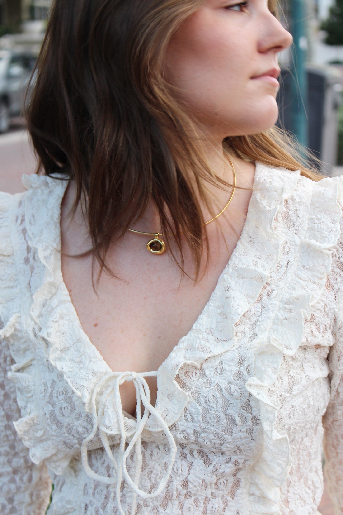 Chestnut Bezel Necklace