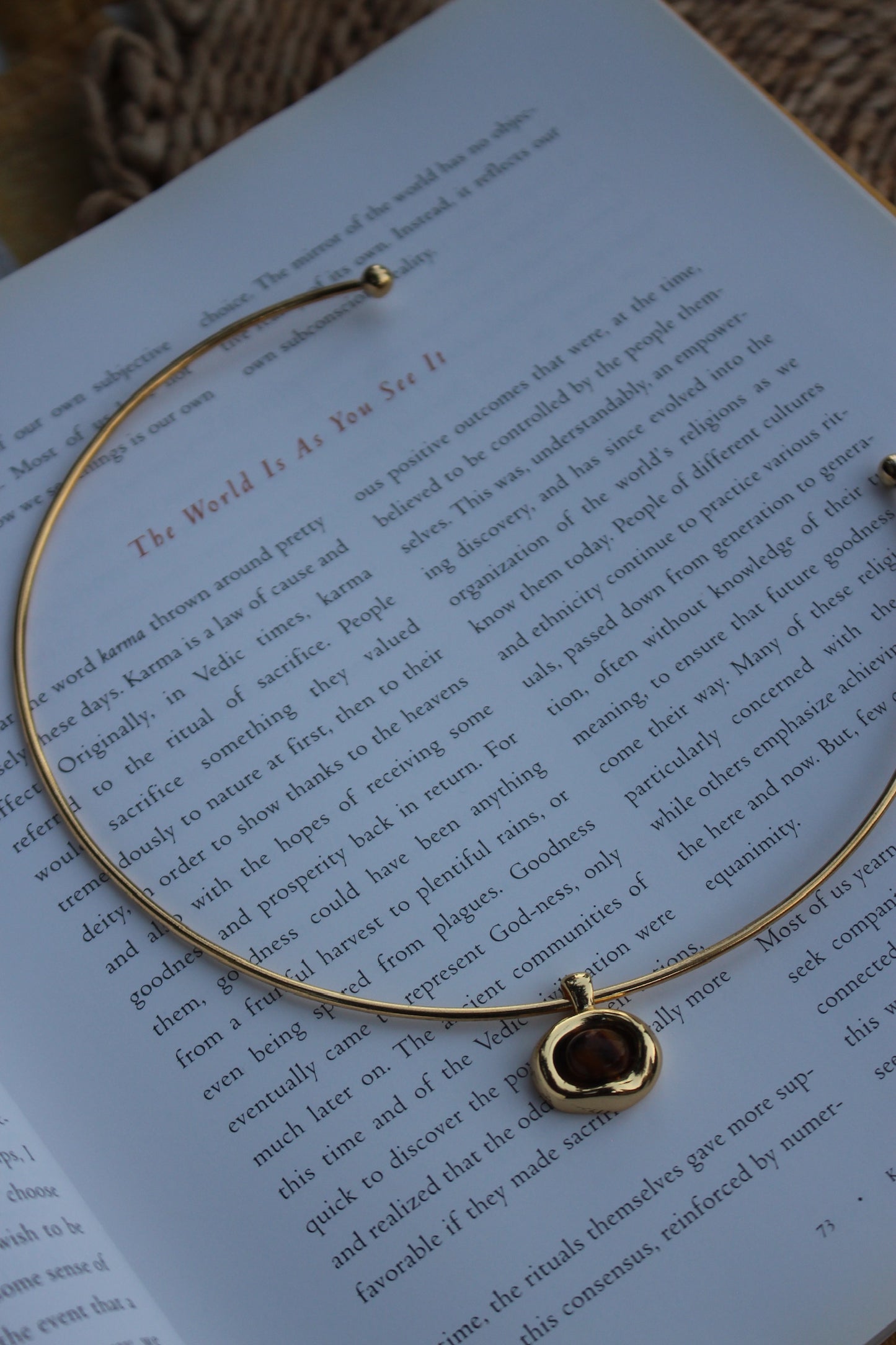 Chestnut Bezel Necklace